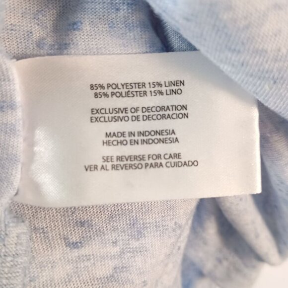 Gap Women’s Light Blue Linen Blend V-Neck Casual Top XL Great Condition - Picture 4 of 5